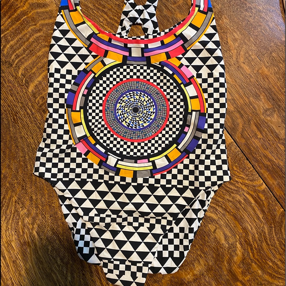 Red Carter brand one piece Swimsuit Retro Funky